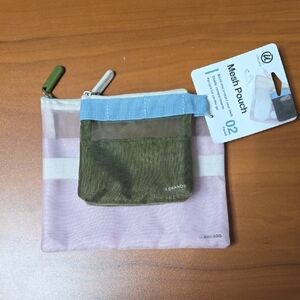 Pink and Green Mesh Pouch